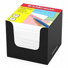 Блок для записи  9х9х9см белый, черный картонный бокс Erich Krause, 37006