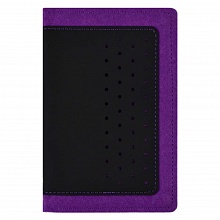 Обложка-органайзер для документов 156х112мм фетр фиолетовый/Софт-тач черный Феникс, 45295