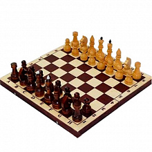 Шахматы деревянные лакированные с темной доской Орловская Ладья P-11