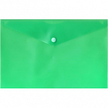 Папка-конверт с кнопкой А5 пластик 0,18мм зеленый Бюрократ PK804А5GRN