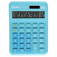 Калькулятор настольный 12 разрядов UNIEL UD-152SB голубой