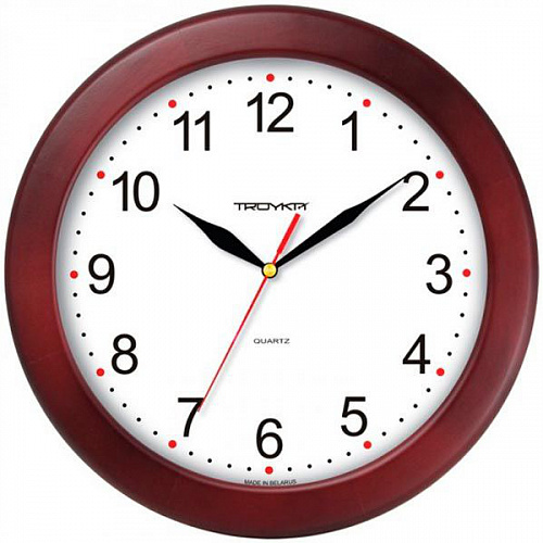 Часы настенные TROYKA бордовые 11162112