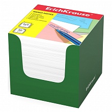 Блок для записи  9х9х9см белый, зеленый картонный бокс Erich Krause, 37009