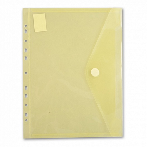 Папка-конверт с кнопкой А4 пластик 0,18мм с перфорацией ассорти Бюрократ РК880