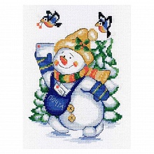 Набор для творчества Вышивание Снеговик 22х18см, М.П.Студия НВ-256