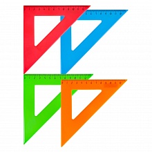 Треугольник пластиковый 45х45х90° 12см цветное ассорти Проф-Пресс, Л-6204