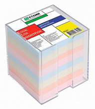 Блок для записи  8х8х8см цветной, пластиковый бокс СТАММ, ПЦ21