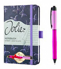 Набор подарочный SIGEL JOLIE Beauty блокнот + ручка STABILO Palette, А6, волшебные бабочки, JN312+268/3-41-3