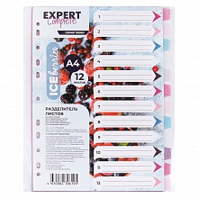 Разделитель пластиковый А4 12 цветов лён Expert Complete Trend ICEberries, EC270020203