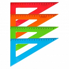 Треугольник пластиковый 30х60х90° 18см цветное ассорти Проф-Пресс, Л-6213