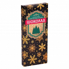Коробка подарочная для шоколада 19х8см Золотые снежинки MILAND, ПП-6584