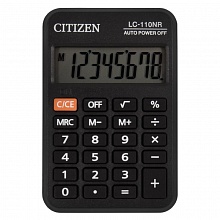 Калькулятор карманный  8 разрядов черный CITIZEN LC-110NR