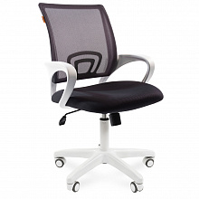 Кресло офисное Chairman 696 White серое тканевое покрытие, спинка серая сетка TW-04