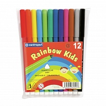 Фломастеры 12 цветов Centropen Rainbow Kids трехгранные 7550/12