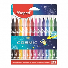 Фломастеры 12 цветов смываемые MAPED Color Peps Jungle Cosmic 845442