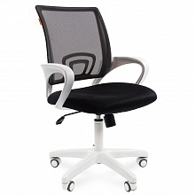 Кресло офисное Chairman 696 White черное тканевое покрытие, спинка черная сетка TW-01