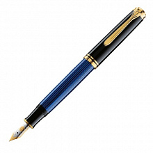 Ручка перьевая PELIKAN Souveraen M400 Black Blue GT F 0,8мм 994939