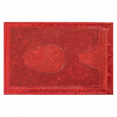 Обложка для проездного билета натуральная кожа красная Флаверс Имидж, 3,2-055-201-0