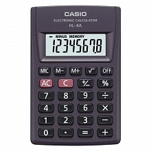 Калькулятор карманный  8 разрядов CASIO черный HL-4A-W-EP