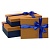 Коробка подарочная прямоугольная  20x15x5см ореховая-синяя Д10103П.158.3