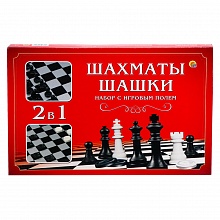 Набор настольных игр шашки и шахматы с полем Рыжий кот, ИН-1614