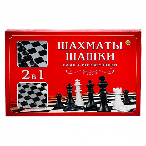 Набор настольных игр шашки и шахматы с полем Рыжий кот, ИН-1614