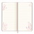 Записная книжка А6+  96л линия розовый металлик кожзам на резинке + стикеры, скрепки Escalada Феникс 57714