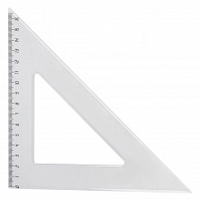 Треугольник пластиковый 45х45х90° 16см тонированный Проф-Пресс, Л-6208