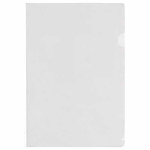Папка-угол А4 пластик 0,18мм прозрачный FlexOffice, FO-CH06 Clear