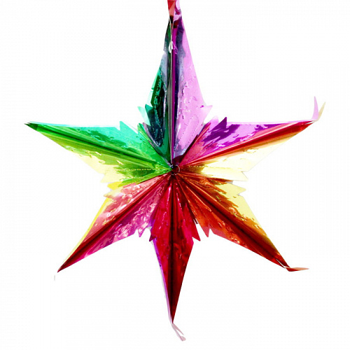 Украшение подвес Новогоднее 17,5х23,5см Звезда ажурная цветная Феникс-Презент 30967