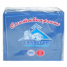Салфетки бумажные синие 50шт 24х24см однослойные Сыктывкарские 1Н15ТН