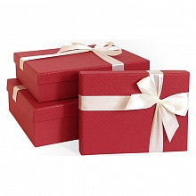 Коробка подарочная прямоугольная  25x17x6см красная-бордовая с бантом Д10103П.213.2