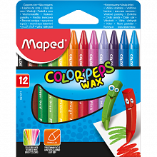Мелки восковые 12 цветов трехгранные MAPED Wax 861011