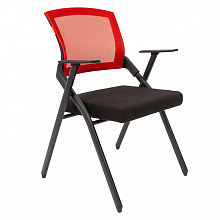 Кресло для посетителей Chairman Nexx черное тканевое покрытие, спинка красная сетка DW69