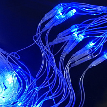 Гирлянда электрическая Сетка 144 лампы 1,6х1,6м Синяя нить прозрачная 1585746
