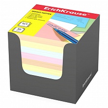 Блок для записи  9х9х9см цветной, серый картонный бокс Erich Krause, 37012