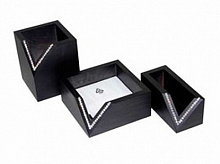 Набор настольный 3 предмета Bestar Swarovski Nicole Black черное дерево, кристаллы 3034ZDC