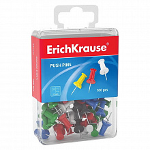 Гвоздики канцелярские 100шт цветные пластиковая упаковка Erich Krause, 19749