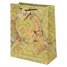 Пакет подарочный 260х324х127мм Лимонные бабочки Феникс-Презент 44229