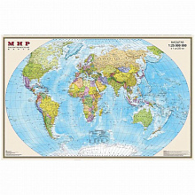 Карта Мира Политическая масштаб 1:25м ламинированная 636