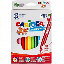 Фломастеры 12 цветов Carioca Joy Superwashable 40531/40614