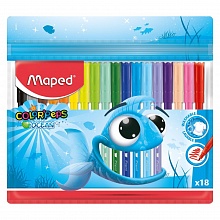 Фломастеры 18 цветов суперсмываемые MAPED Color Peps Ocean 845721