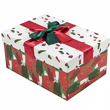Коробка подарочная прямоугольная  26х18х12см с бантом Новый год OMG-GIFT 720300-236