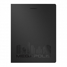 Папка на 4 кольца А4 пластик 24мм черная Erich Krause Megapolis 50516