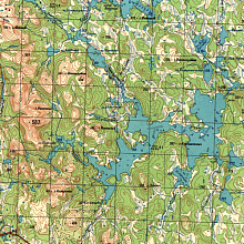 Карта Хибины и Ловозерские тундры 1:100000м топографическая