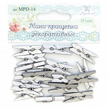 Декоративный элемент Прищепка 18шт серебро Рукоделие MPD-14