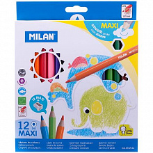 Карандаши 12 цв. MILAN 241 Maxi утолщенные с точилкой, 0722412