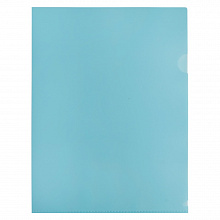 Папка-угол А4 пластик 0,18мм голубой Pastel Бюрократ EPAST/BLUE