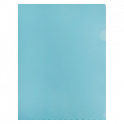 Папка-угол А4 пластик 0,18мм голубой Pastel Бюрократ EPAST/BLUE