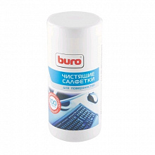 Салфетки чистящие для поверхностей 100 штук в тубе BURO BU-Tsurface